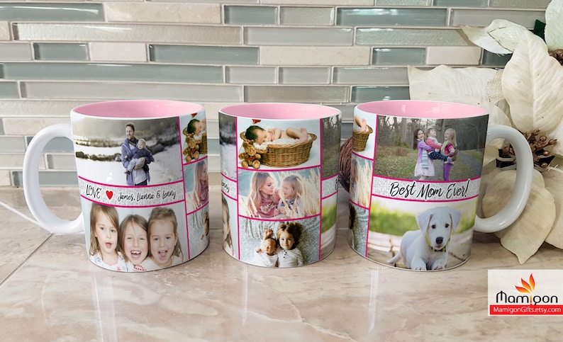 Custom Coffee Mug, Personalized Mug With Picture, Photo Collage Mug, Photo Mug, Picture Mug, Personalized Photo Gift, Birthday Gift, Mum Mug image 1