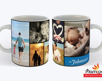 Personalized Photo Mug, Custom Mug, Mug for Dad, Mug for Mom, Mug for Grandparents, One of a kind, Customizable Mug, Photo Collage Mug _D1