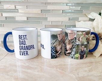 Photo gifts for grandparents, Photo gifts for Christmas, Custom coffee mug, Personalized photo mug, Photo mug collage, Grandpa gift