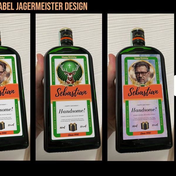 Personalized Canva label Template Jagermeister The best on the market. Fits for 700ml / 0,7L Trust me worth every penny. Gift / Gift for him