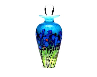 Keepsake Mini Urn, Forget Me Not, Blue Small Cremation Urn
