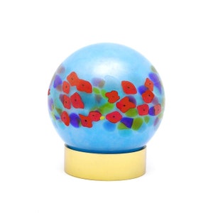 Pet Urn for Ashes, Cat, Poppies