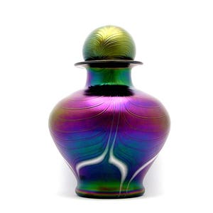 Cremation Urn, Purple Art Nouveau, with Bonus Heart