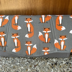 NCW/necessaryclutchwallet/womans wallet/clutch/fox/gray/ handmade/gift/purse