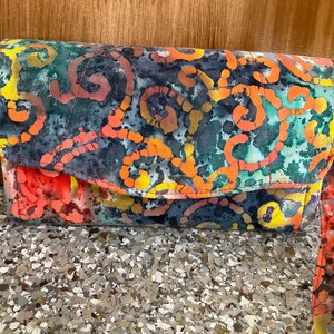 Cartera de mano necesaria/Nueva/billetera de acordeón/billetera de mujer/regalo//Tyedye/hecha a mano/colorida/multicolor/otoño