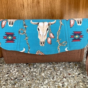 Cartera de mano necesaria/NCW/Clutch/cartera de acordeón/cartera de mujer/calavera de cuernos largos/hecha a mano/sudoeste