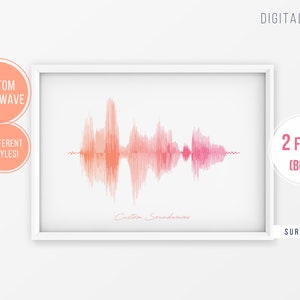 Custom Soundwave Print | 2 for 1 | SURPRISE SALE! Printable Personalized Voice Art Anniversary Gift Birth Wedding Digital Download