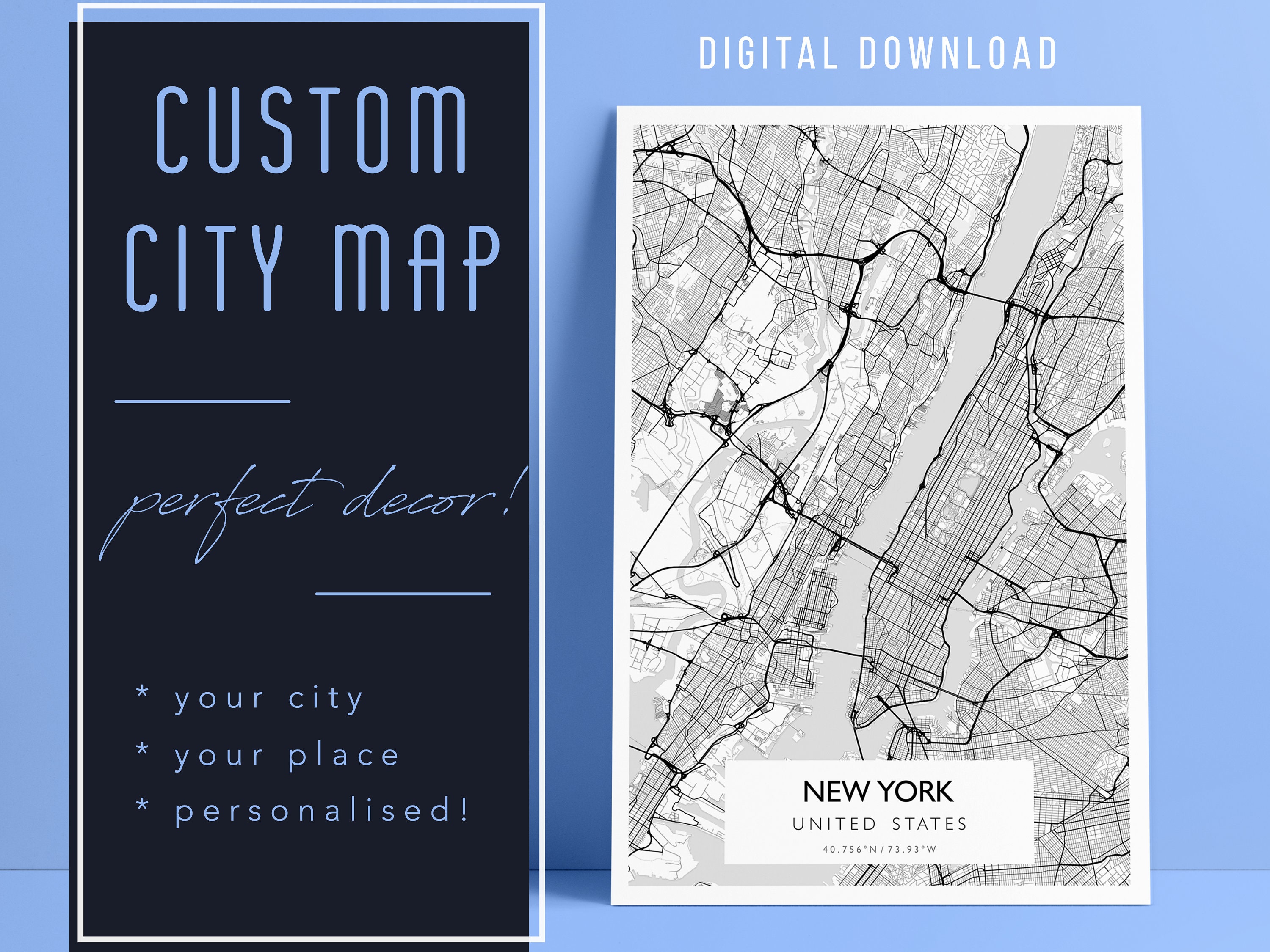 Custom Map Print Custom City Map - Il Omjj custom city map