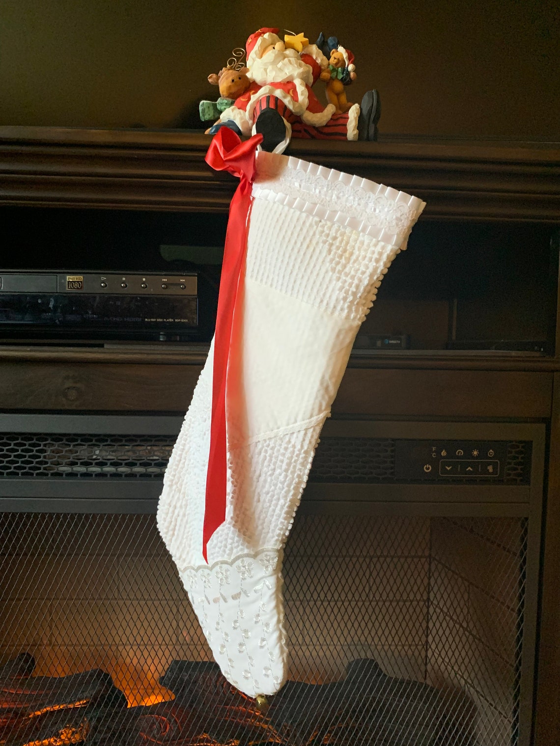 Shabby Chic Victorian Chenille Christmas Stocking Etsy