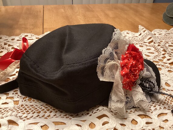 Embellished Red Cap with Floral Accents Embellished Trucker Hat, Lace, Red Flower, Rhinestone Pin - Etsy main image 4