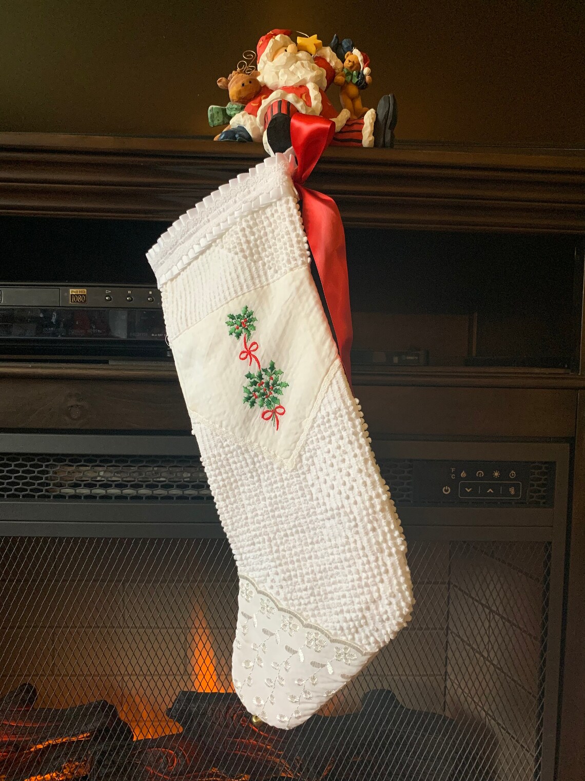 Shabby Chic Victorian Chenille Christmas Stocking Etsy