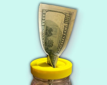 3D Printed Gold Coin Lid: Mason Jar Piggy Bank