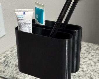 Organizador de baño con ventosa para espejo (3 compartimentos)