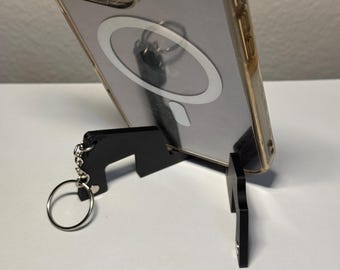 3D Printed Keychain Phone Stand – Magnetic Foldable Design