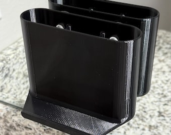 3D Printed Bathroom Organizer with Phone Holder – Suction Cup Mirror Mount (3 Compartments)