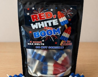 Red, White Boom Wax Melts | Patriotic Summer Berry Scent