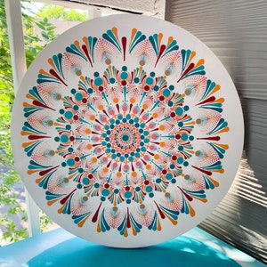 Hand Painted Round Canvas