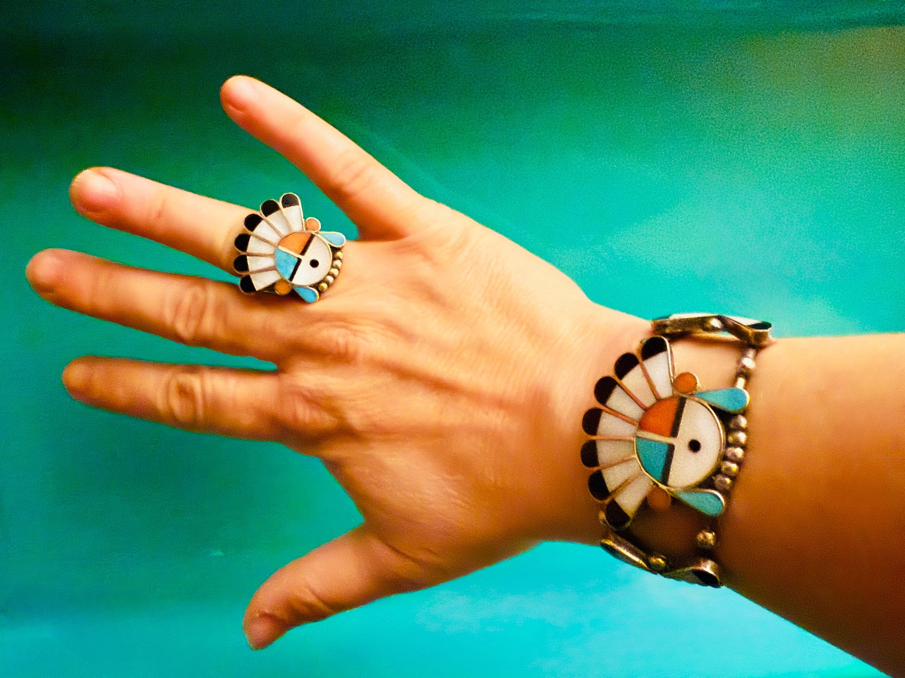 Signed Zuni Inlay Jewelry - Etsy display picture 1
