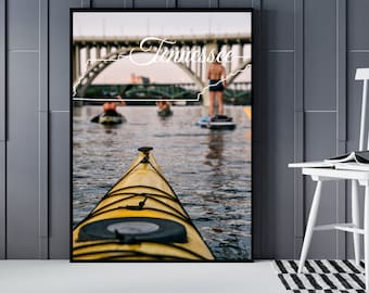 Tennessee, Digital Download, SVG, PDF, PNG, Poster, Sticker, River, Kayak