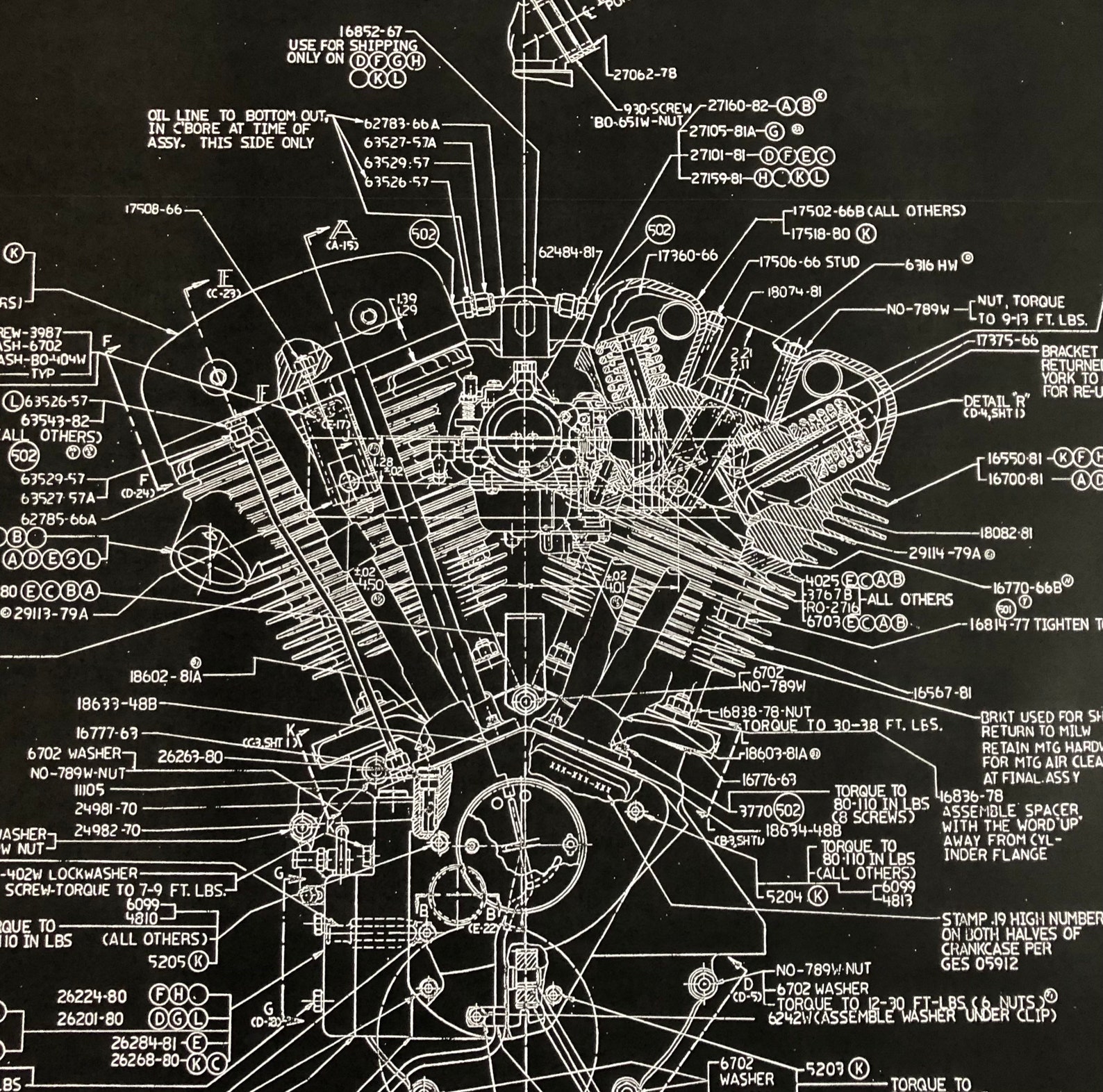 Harley Davidson Shovelhead Blueprint Art 28x40 Keywords Etsy