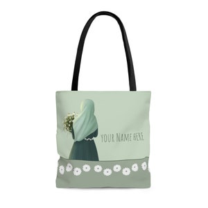 Personalisierte Polyester Einkaufstasche - Stilvoll und praktisch für jeden Anlass! Mädchengeschenk, Islamische Geschenke, Eid & Ramadan Geschenke, Islamische Geschenke