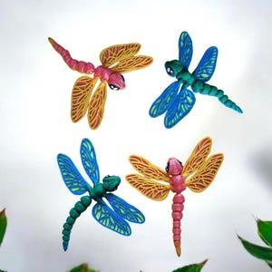 Painted 3D articulated dragonfly insect bug / 3d printed dragonfly animals / dragon fly knick knack Fidget figurines