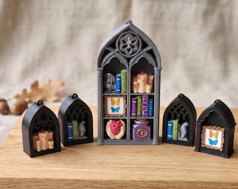 Colorful cute gothic bookshelf library Fidget clicker keychain / 3d bookish booktok figurine knick knack Fidget clicker