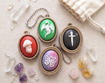 Cute cameo Fidget clicker keychain / 3d printed animal dragon butterfly mushroom figurine knick knack Fidget clicker kawaii