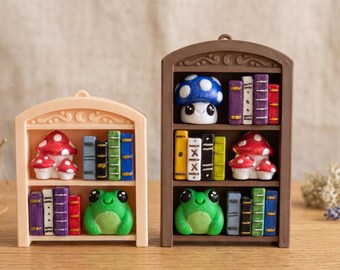 Colorful cute bookcase bookshelf library Fidget clicker keychain / 3d bookish booktok figurine knick knack Fidget clicker