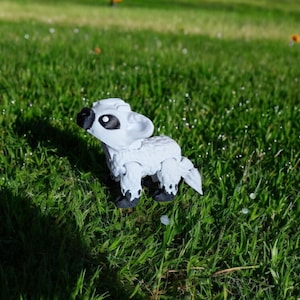 Bemalte 3D Flexi Highland Kuh Tier / 3D gedruckte Westerntiere / weiß bunt Kuh Knick knack Fidget Figuren