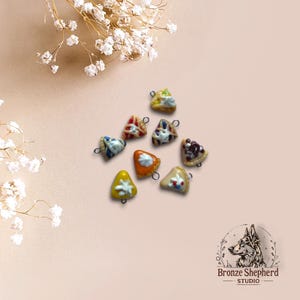 Handmade clay set of 8 pie dessert charm set / polymer clay Thanksgiving charms / Christmas jewelry charms / miniature food stitch marker