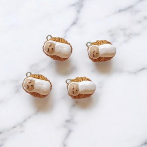 Clay Nativity baby Jesus charms / polymer clay Christmas charms /  Christian jewelry charms / tiny baby Jesus manger charms