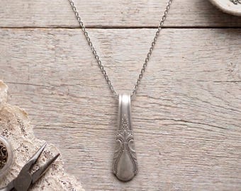 Upcycled silverplate silverware floral necklace / recycled spoon jewelry gift border fleur