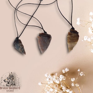Adjustable leather cord arrowhead necklace / arrowhead necklace / adjustable necklace