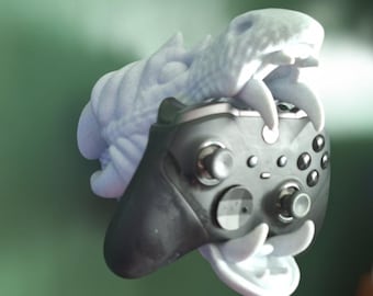 Painted 3d dragon head controller holder / wall mount game controller holder / 3d printed tabletop controller holder gaming accessories
