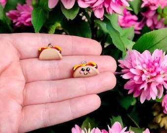 Breloques pour hot-dogs en argile polymère / breloques nourriture pour hot-dogs en argile kawaii mignons bijoux marqueur de point notions de gardien de la progression
