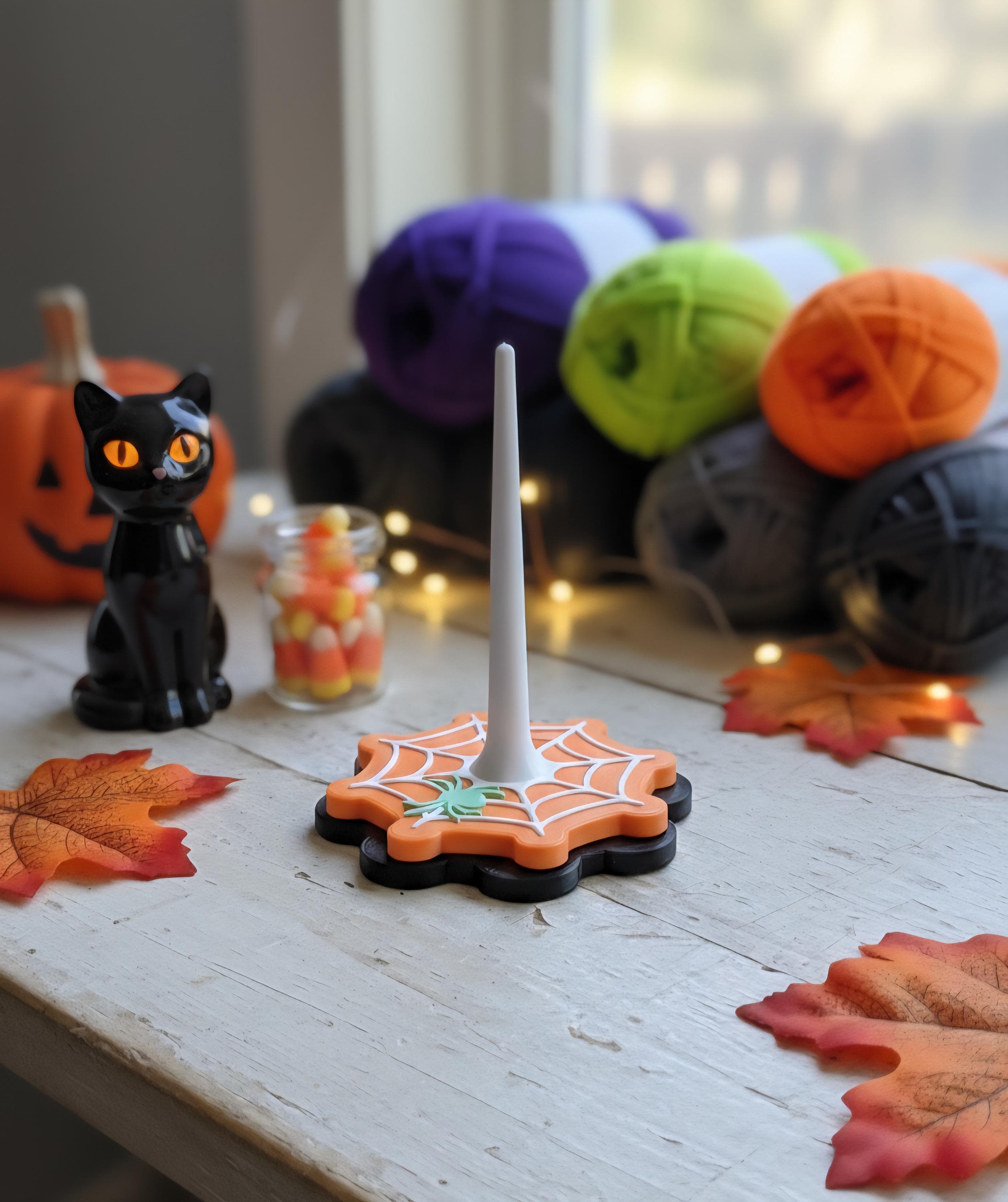 Cute Halloween Spider Web Yarn Spinner / 3d Spider Floral Yarn 