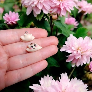 Polymer clay potstickers charms / cute kawaii clay dumpling potsticker food charms jewelry stitch marker progress keeper notions