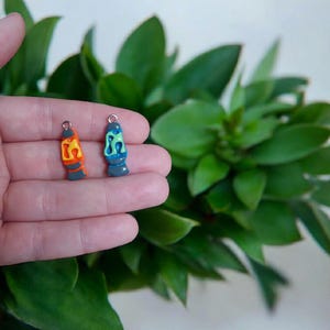 Polymer clay lava lamp charms / cute polymer clay retro charms / 90s retro lava lamp charms jewelry stitch marker progress keeper notions