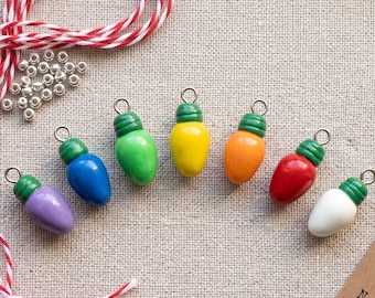 Ensemble de breloques lumineuses de Noël en pâte polymère / breloques de Noël en pâte polymère, marqueur de points, accessoire de couture