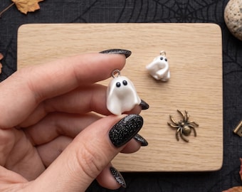 Kawaii sheet ghost charms / polymer clay ghost Halloween charms / kawaii Halloween holiday jewelry / kawaii Halloween charms / ghost sheet