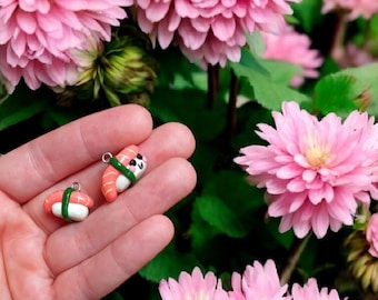 Polymer clay sushi charms / cute kawaii clay sushi food charms jewelry stitch marker progress keeper notions