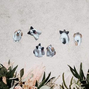 Kawaii sheet ghost charms / polymer clay ghost Halloween charms / Halloween holiday jewelry / ghost puppy dog charms / ghost stitch marker