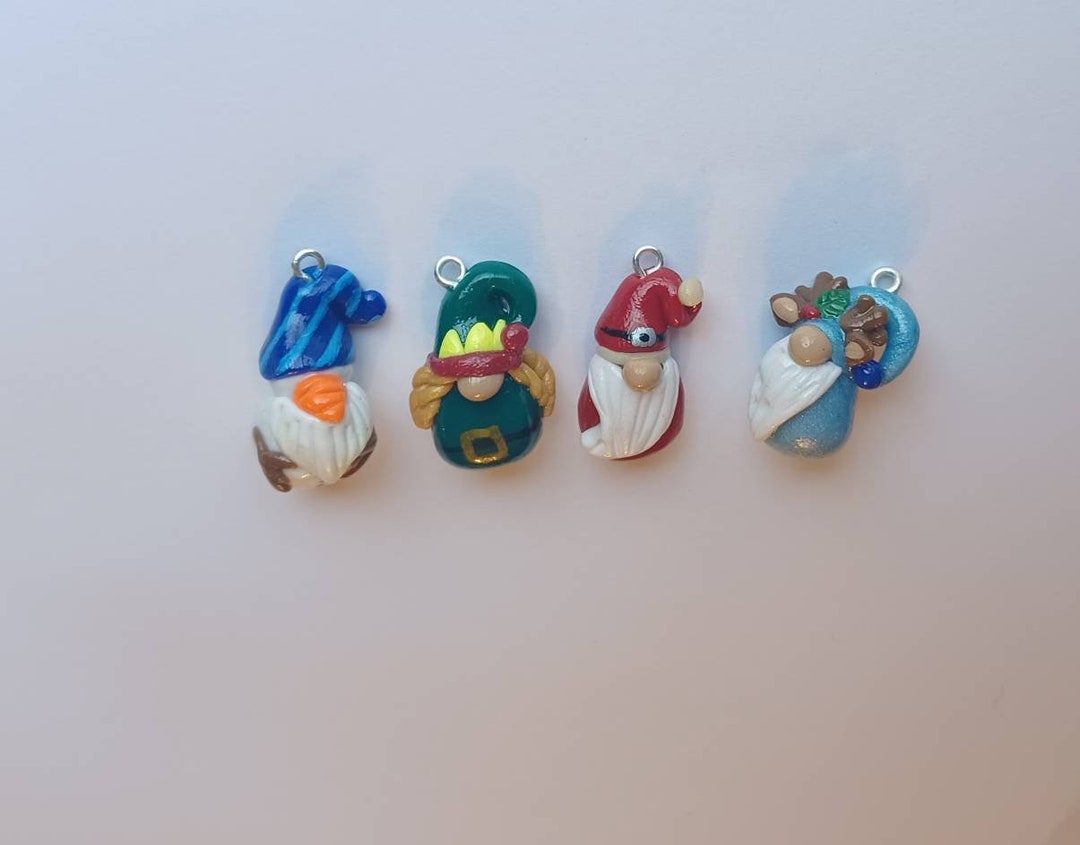 Kawaii Christmas Gnome Charms / Polymer Clay Gnome Charms / Kawaii