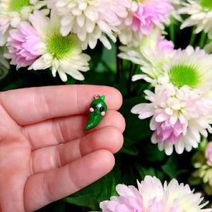 Polymer clay jalepeno pepper charms / cute kawaii jalepeno food charms jewelry stitch marker progress keeper notions