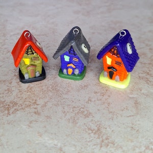 Kawaii 3d haunted house charms / polymer clay 3d halloween charms / spooky house fall garden charms / haunted house charms jewelry