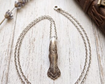 Upcycled silverplate silverware floral necklace / recycled spoon jewelry gift grapes
