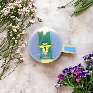 Polymer clay straw tag tumbler topper / clay tumbler accessories / floral colorful giraffe tumbler topper straw tag tumbler accessories