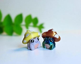 Bunter niedlicher Pilz Fliegenpilz Frosch Fidget Clicker Schlüsselanhänger / 3d gedruckte Tierfigur Krimskrams Fidget Clicker Cottage Kern