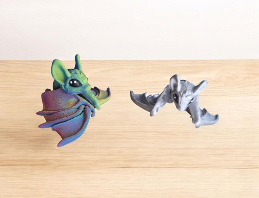 Painted 3D Articulated Colorful Cute Bat Halloween Animal / 3d Printed ...